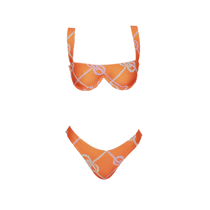 Orange Ropey Two Piece Swimwear