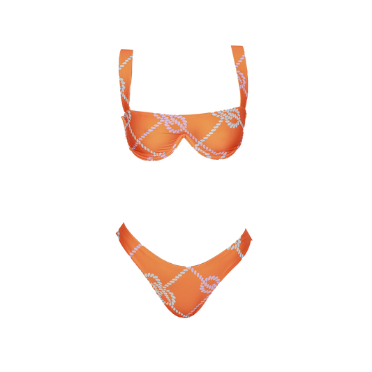 Orange Ropey Two Piece Swimsuit