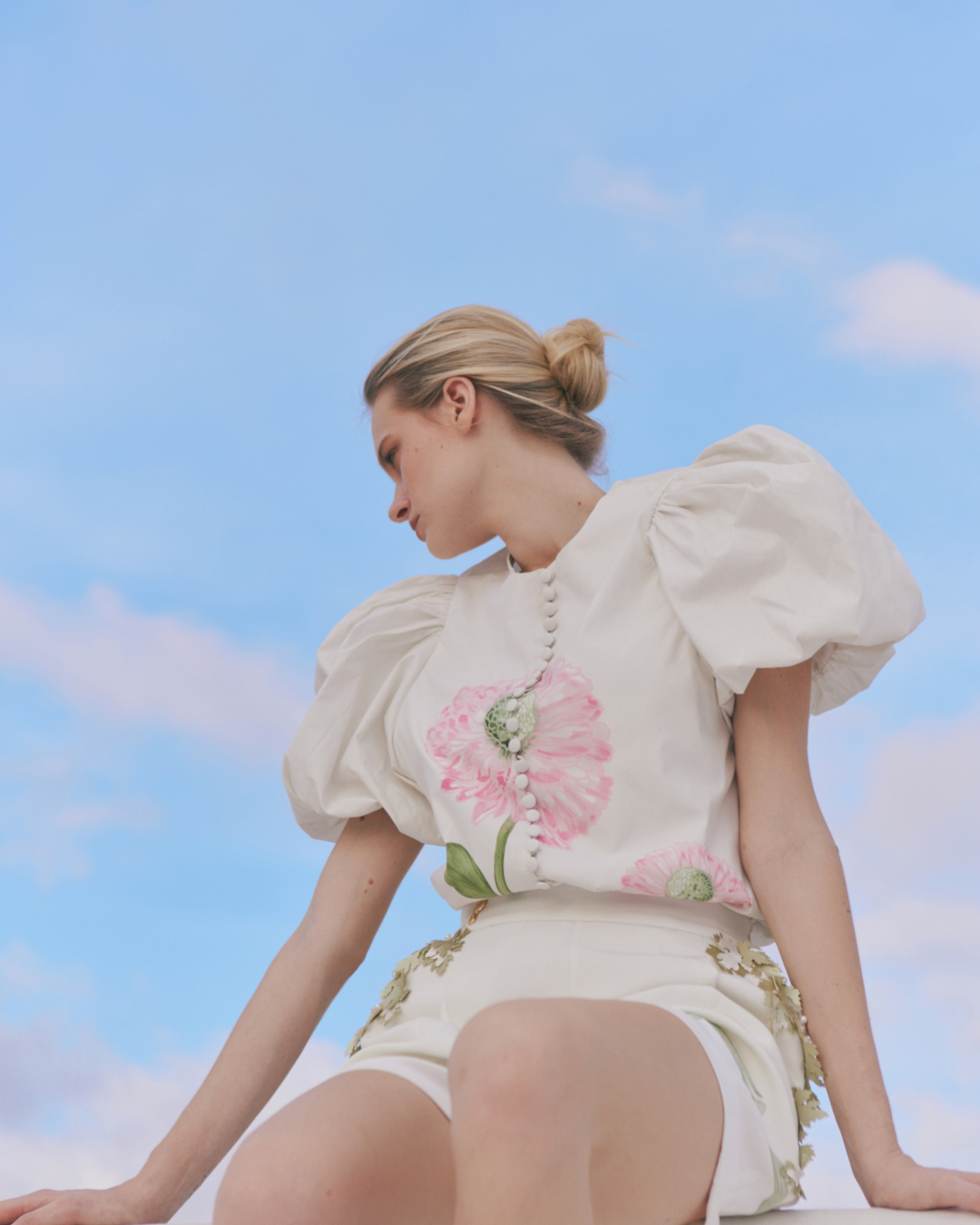 Greeny Flower Blouse