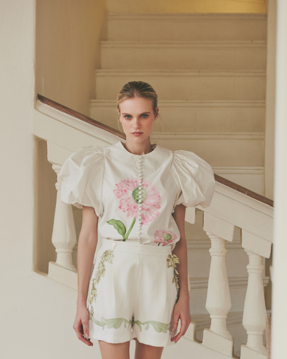 Greeny Flower Blouse