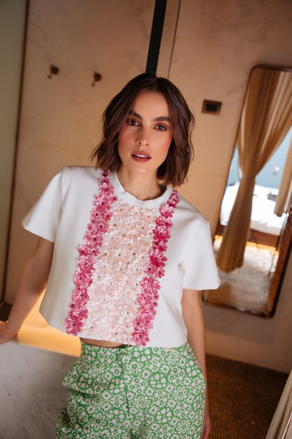 Floral Cropped T-Shirt